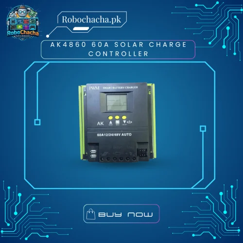 AK4860 60A PWM solar charge controller with digital LCD screen for 12V/24V systems - Robochacha Pakistan