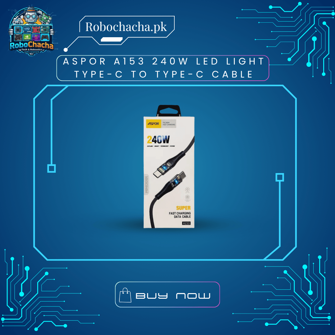 Aspor A153 240W LED Light Type-C to Type-C Cable Aspor A153 240W LED Light Type-C to Type-C Fast Charging Cable
