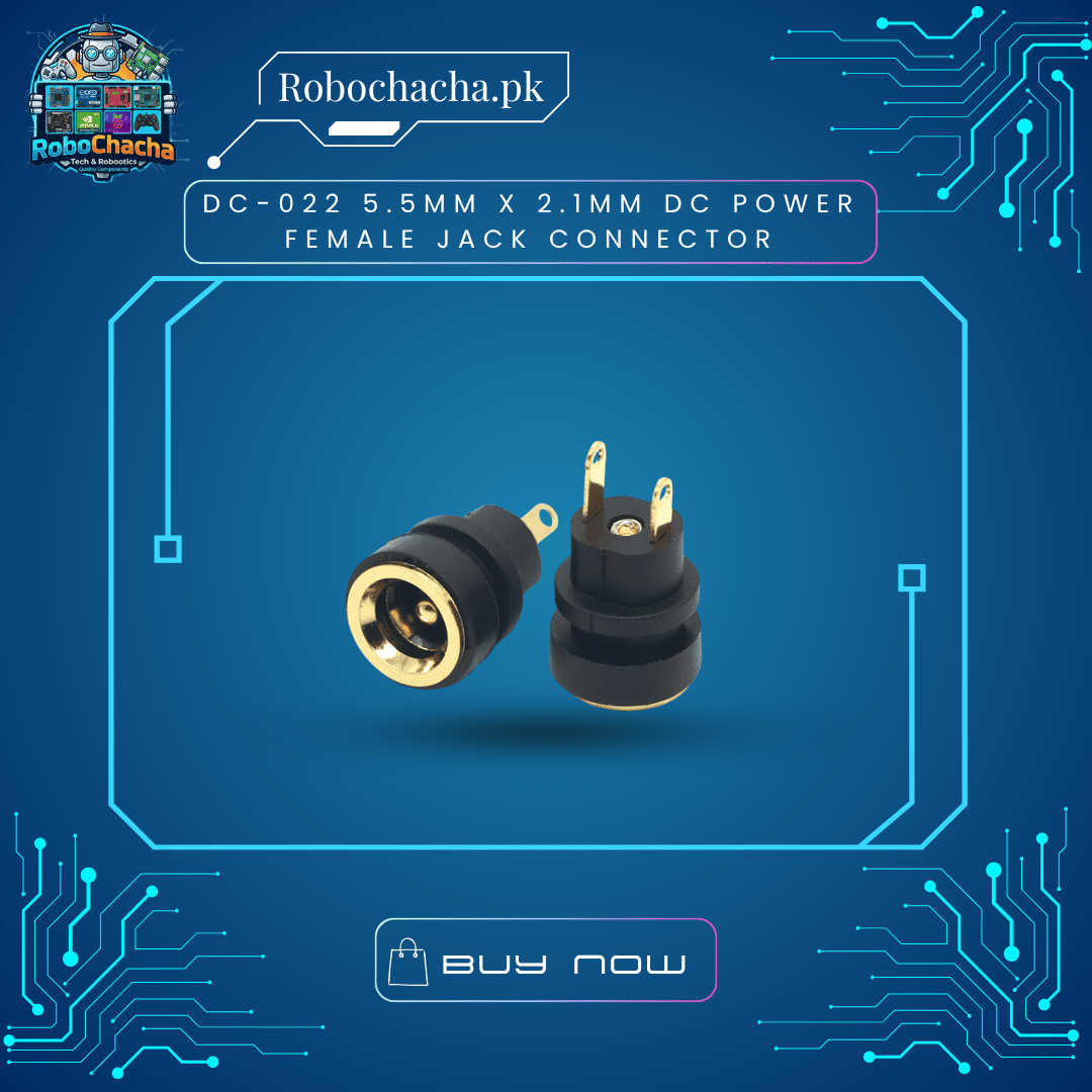 DC-022 5.5mm x 2.1mm DC Power Female Jack Connector DC-022 5.5mm x 2.1mm DC Power Female Jack Panel Mount Connector