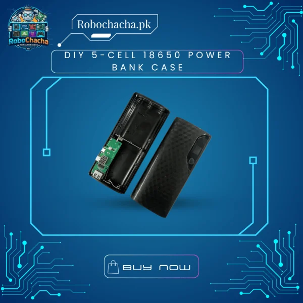 DIY 5-Cell 18650 Power Bank Case with Dual USB Output and Digital Display