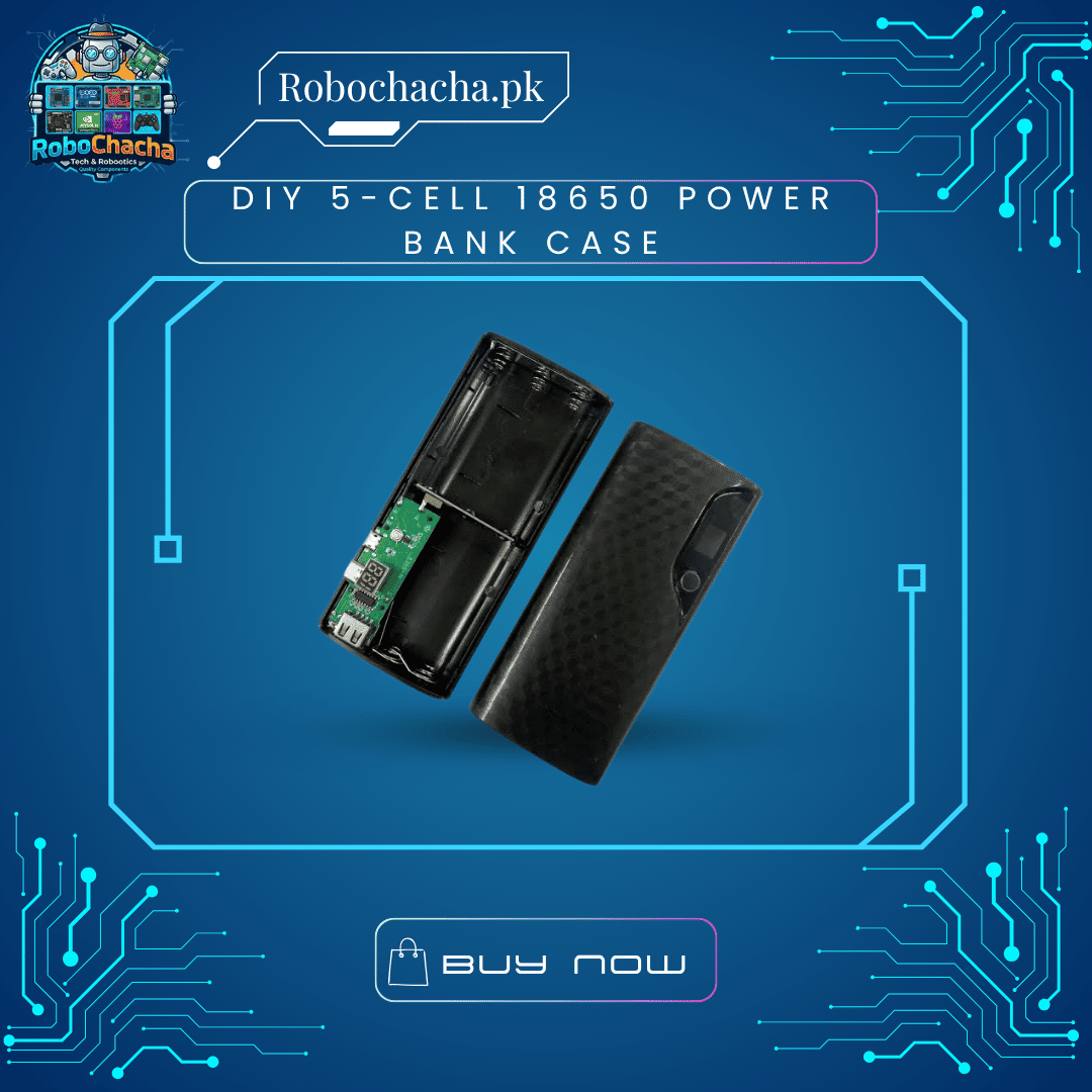 DIY 5-Cell 18650 Power Bank Case DIY 5-Cell 18650 Power Bank Case with Dual USB Output and Digital Display