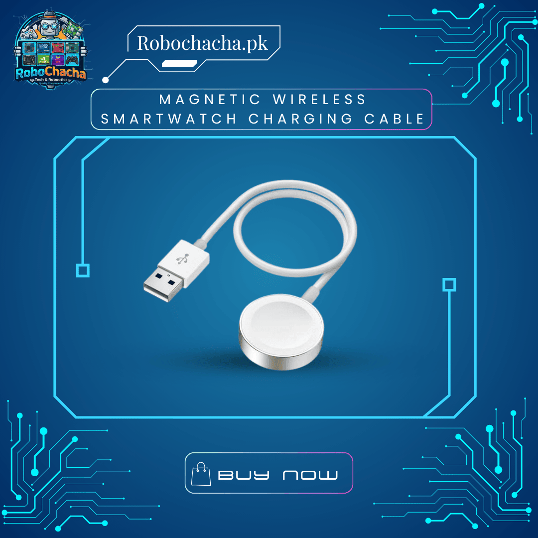 Magnetic Wireless Smartwatch Charging Cable Magnetic Wireless Smartwatch Charging Cable USB Fast Charger Cord - Robochacha Pakistan