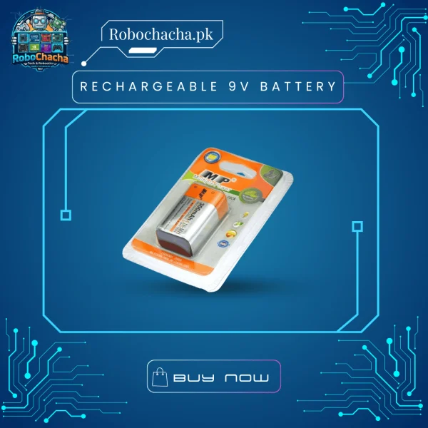 Rechargeable 9V Battery MP 9V Block Cell for Multimeters and Audio Gear - Robochacha Pakistan
