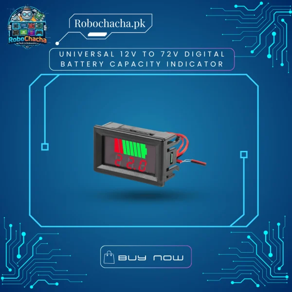 Universal 12V to 72V Digital Battery Capacity Indicator and Voltmeter