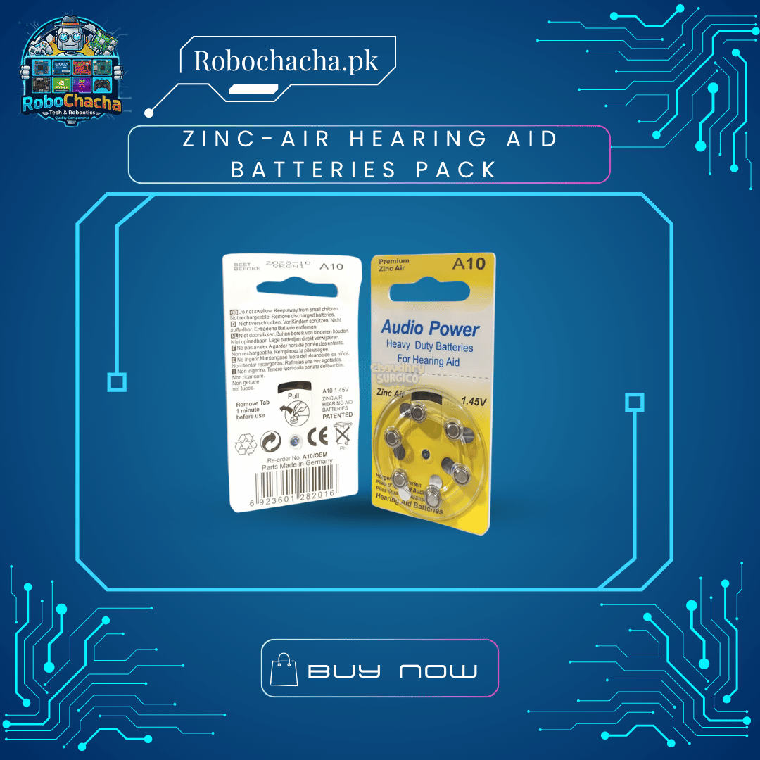Zinc-Air Hearing Aid Batteries Pack Zinc-Air Hearing Aid Batteries Pack - Long-Lasting 1.45V Button Cells - Robochacha Pakistan